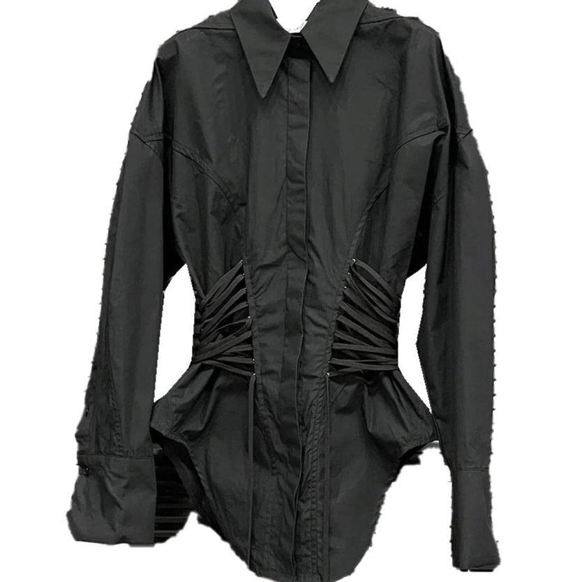 Women_Long_Sleeve_Shirt_Bandage_Slim_Waist_Full_Sleeve_Solid_White_Black_slim_Blouse_Female_Tops_New_Ashore_Shop-3