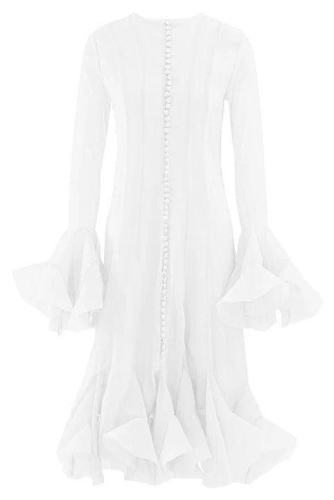 Women_long_sleeve_layered_ruffled_hem_short_and_long_dresses-7