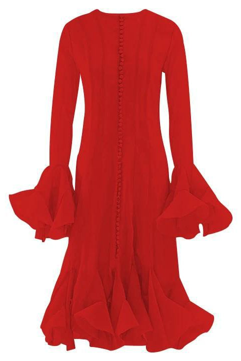 Women_long_sleeve_layered_ruffled_hem_short_and_long_dresses-10