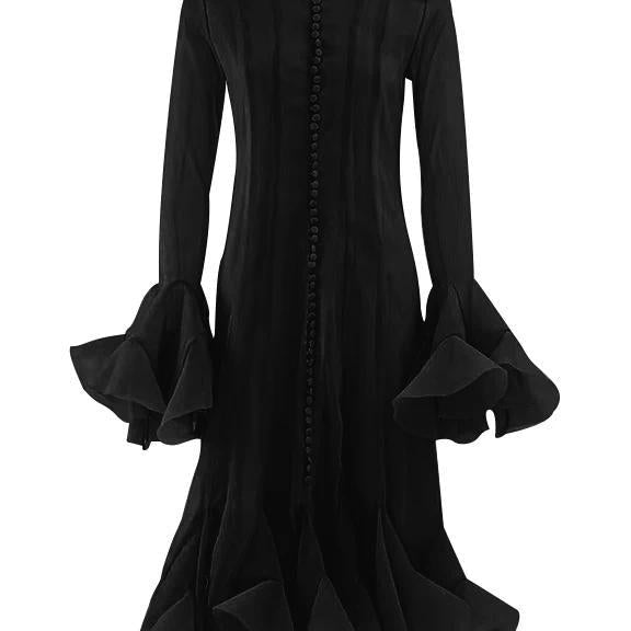 Women_long_sleeve_layered_ruffled_hem_short_and_long_dresses-9