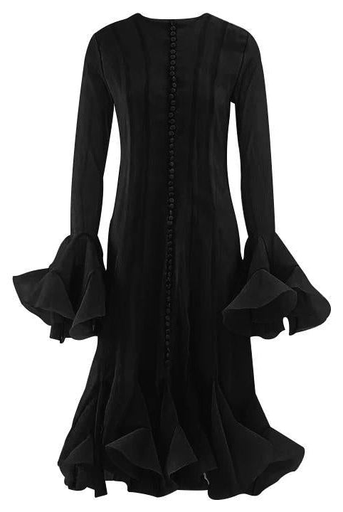 Women_long_sleeve_layered_ruffled_hem_short_and_long_dresses-9