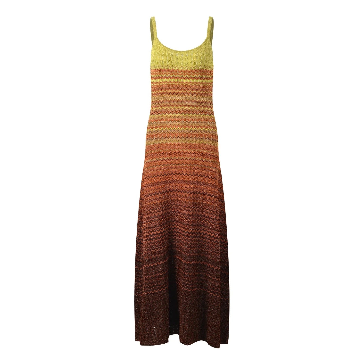 Women_s_Knitted_Gradient_Orange_Stripe_Western_Maxi_A-Line_Dress-3
