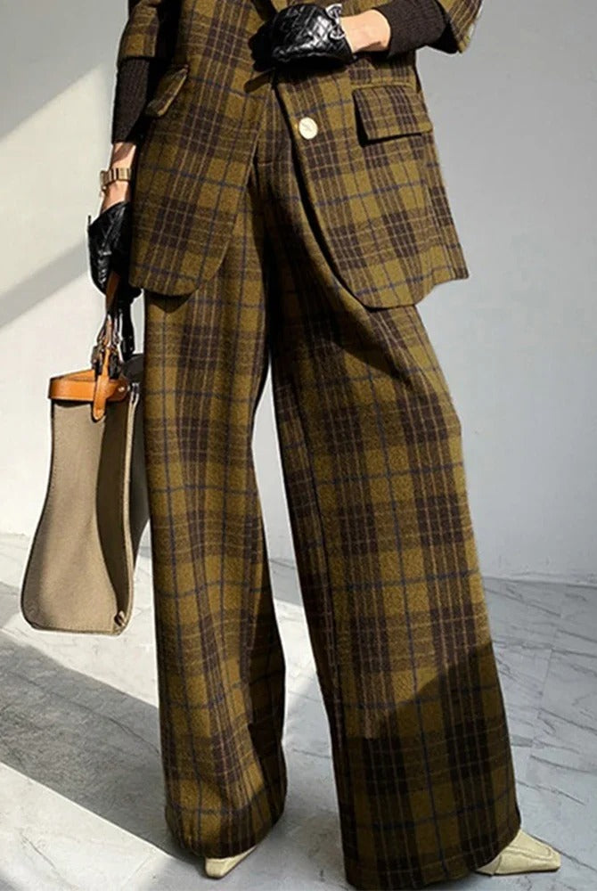 Women_travel_plaid_two_piece_sets_top_blazer_jacket_with_wide_leg_matching_pant-6