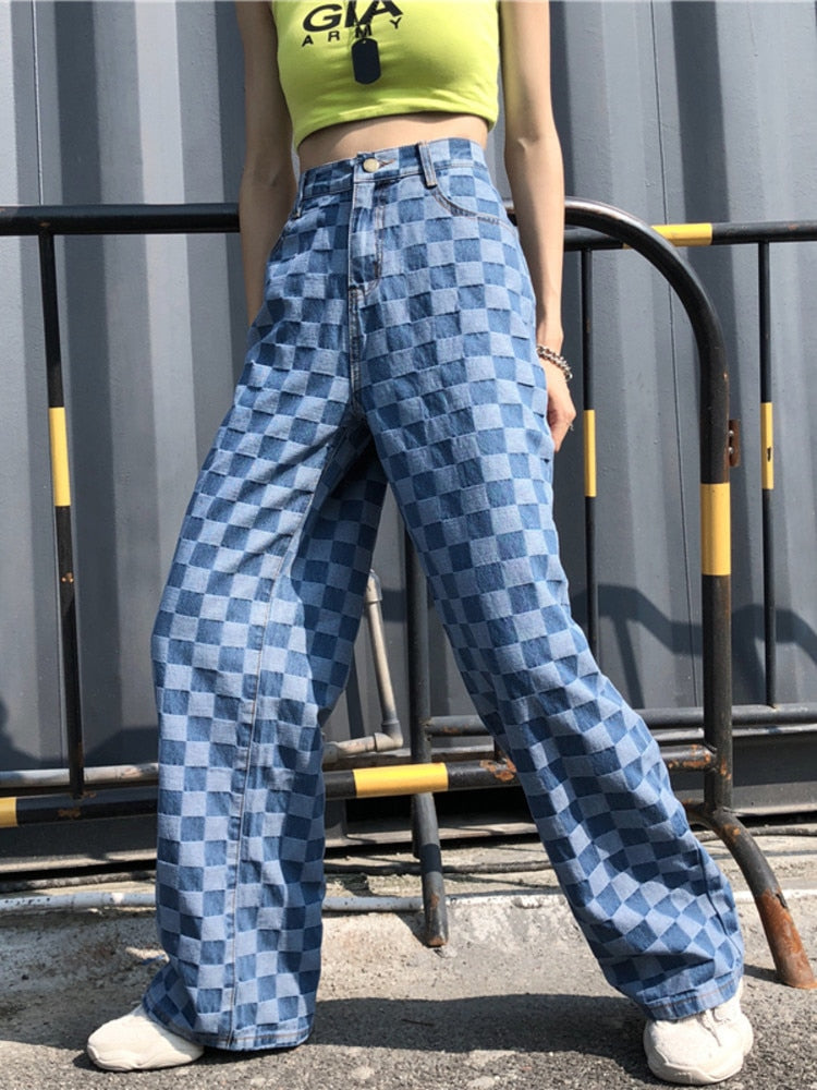 Womens-Checked-Women-s-Jeans-Autumn-2023-New-High-Waist-Wide-Leg-Loose-Straight-Denim_pants