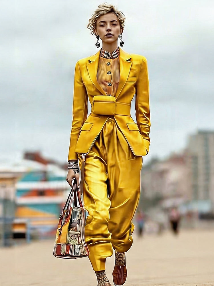 Yellow_Blazer_and_loose_Thin_Satin_Pant_Sets_Ashore