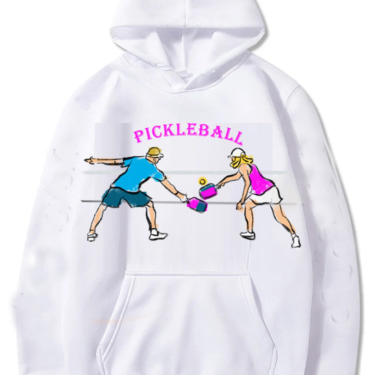 Sudadera con capucha unisex para parejas de jugadores de pickleball, ideal para climas fríos