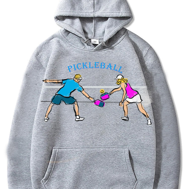 Sudadera con capucha unisex para parejas de jugadores de pickleball, ideal para climas fríos