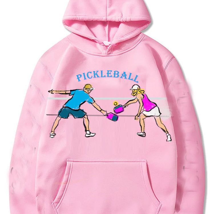 Sudadera con capucha unisex para parejas de jugadores de pickleball, ideal para climas fríos