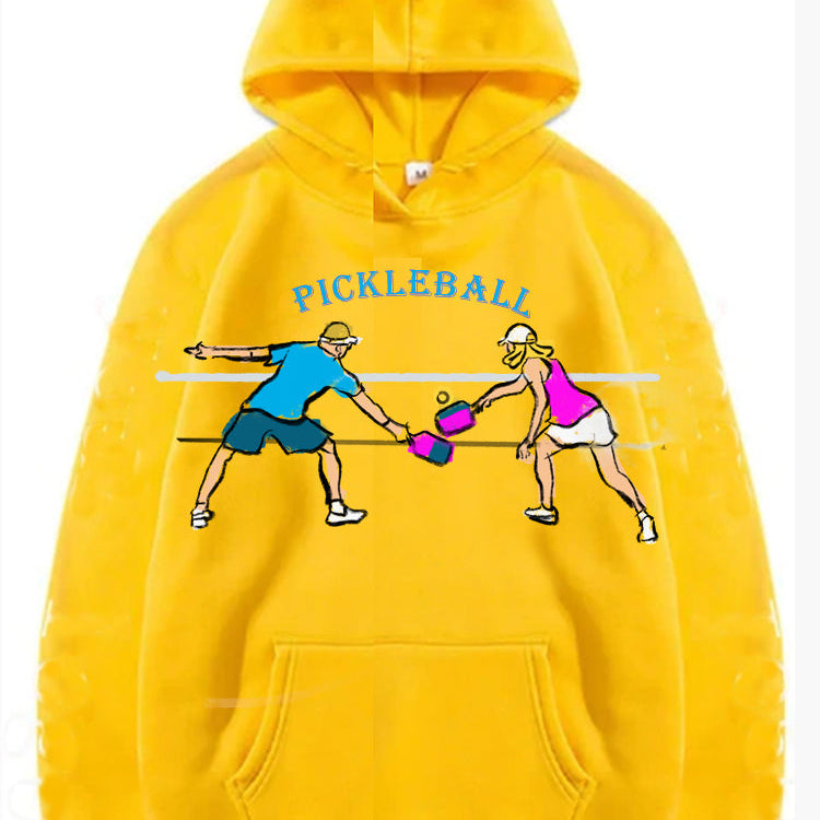 Sudadera con capucha unisex para parejas de jugadores de pickleball, ideal para climas fríos