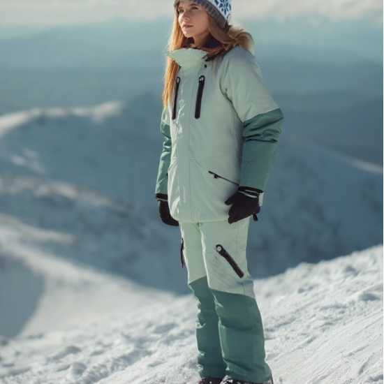 Ashore Ski Shop Hooded Color Block Winter Ski Resort Wear