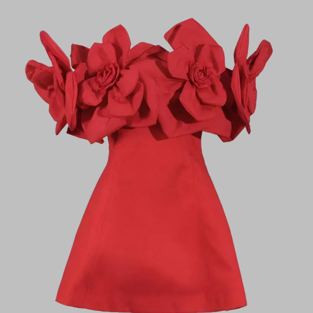 Ashore Shop Summer Mini Dresses 3D Flower Dresses