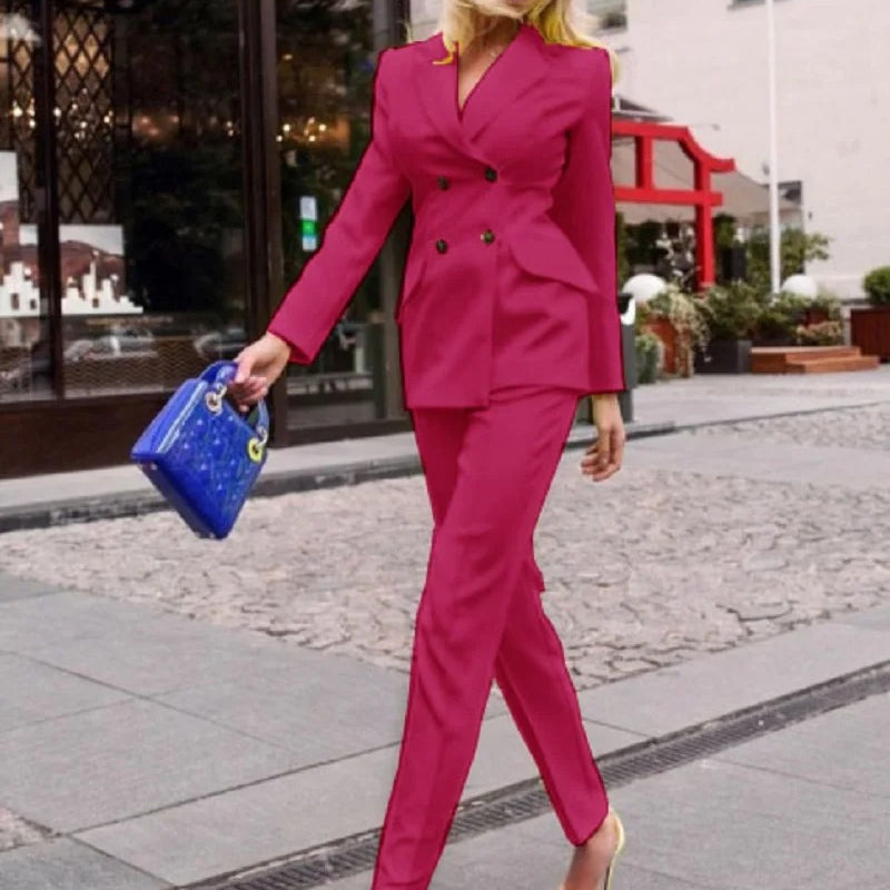 Sophisticated and Modern Women Two-Piece Pant Suit Set Custom Size Supported