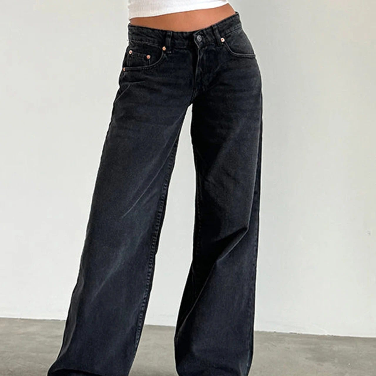 5 Grade Standard Washed Jeans Summer Jeans Ashore Washed Wide Leg Jeans