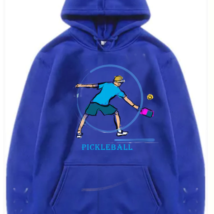 Sudadera unisex con capucha y gráfico de jugador de pickleball para hombre, ideal para clima frío