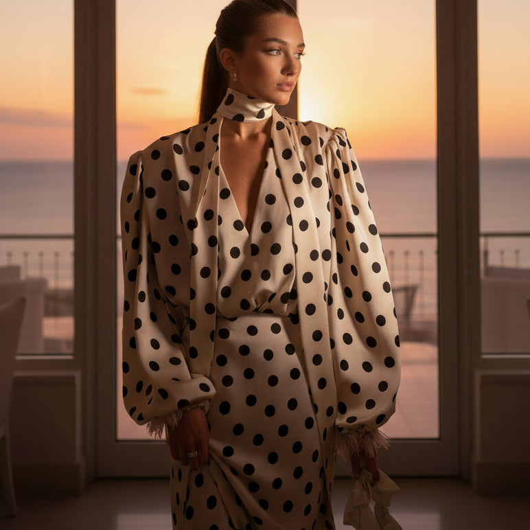 Classic Polka Dots dress is an elegant, vintage-inspired piece