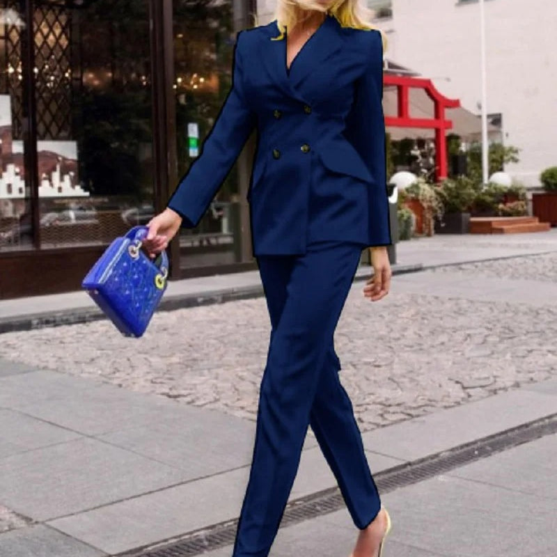 Sophisticated and Modern Women Two-Piece Pant Suit Set Custom Size Supported