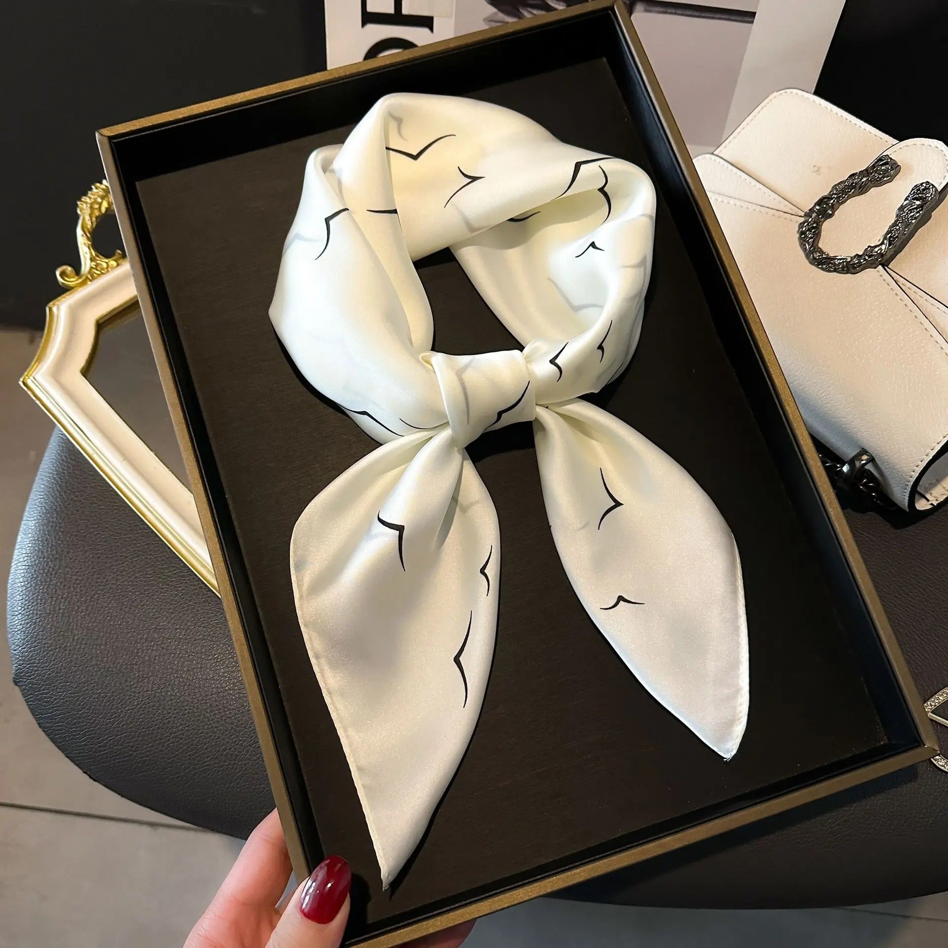 Women's 20 Pattern Small Print Square Scarf 70cm x 70 cm