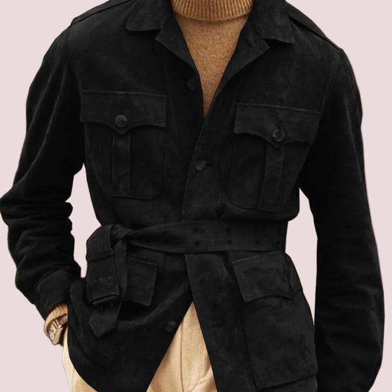 Men's Classic Suede Field-style Jacket with 4 pockets in Multiple Colors Custom Size