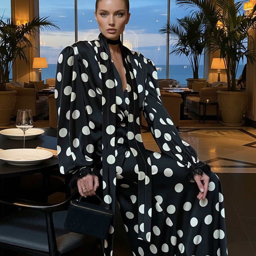 Classic Polka Dots dress is an elegant, vintage-inspired piece