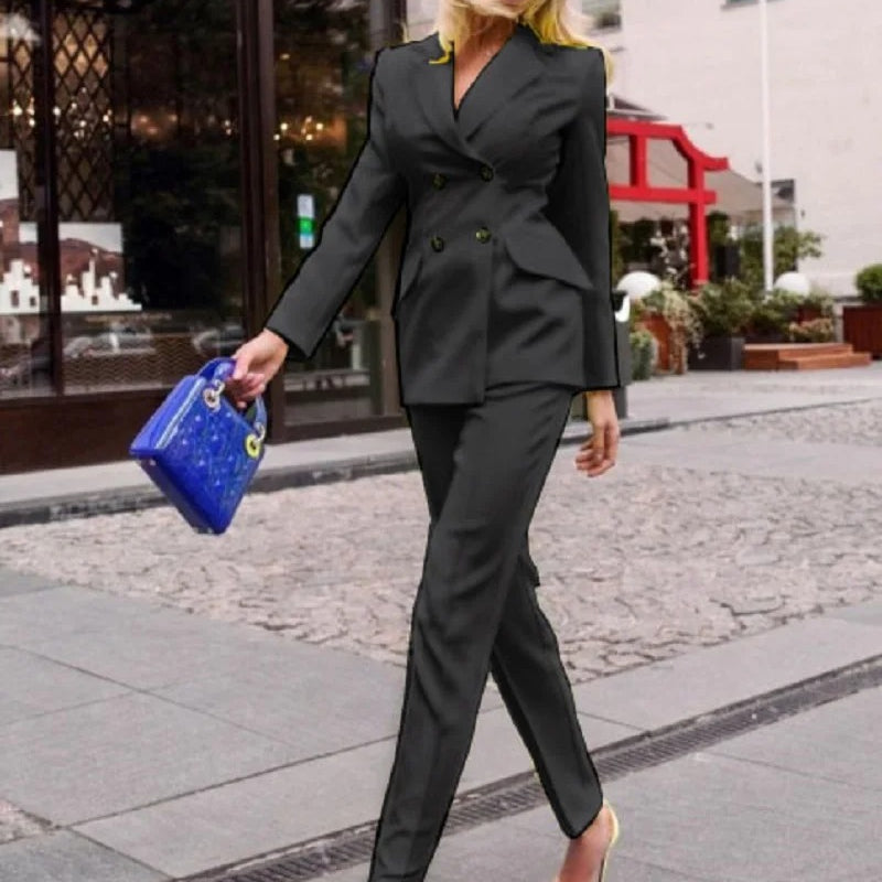 Sophisticated and Modern Women Two-Piece Pant Suit Set Custom Size Supported