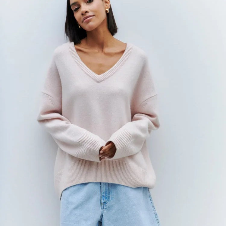 Ashore Shop V neck pull over loose sweater Winter Sweater Women