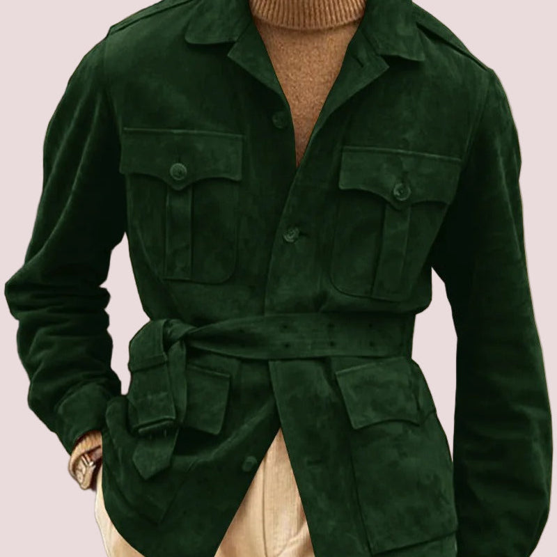 Men's Classic Suede Field-style Jacket with 4 pockets in Multiple Colors Custom Size