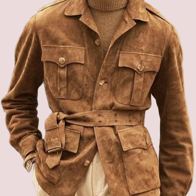 Men's Classic Suede Field-style Jacket with 4 pockets in Multiple Colors Custom Size
