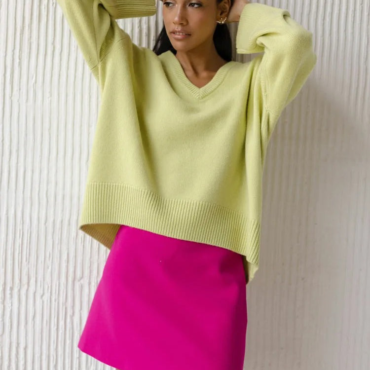 Ashore Shop V neck pull over loose sweater Winter Sweater Women