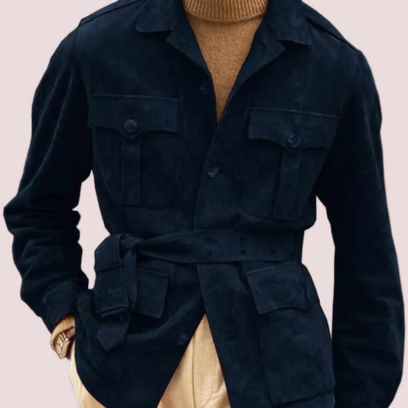 Men's Classic Suede Field-style Jacket with 4 pockets in Multiple Colors Custom Size
