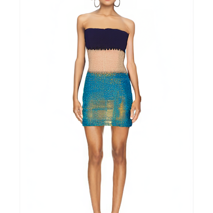 ASHORE Mermaid Knit Sweater Dress Strapless Sweater Mini Dress Bikini Cover Ups