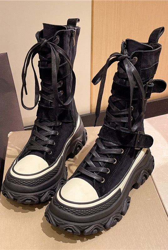 Womens Motocycle Boots thick bottom all-match motorcycle boots trend