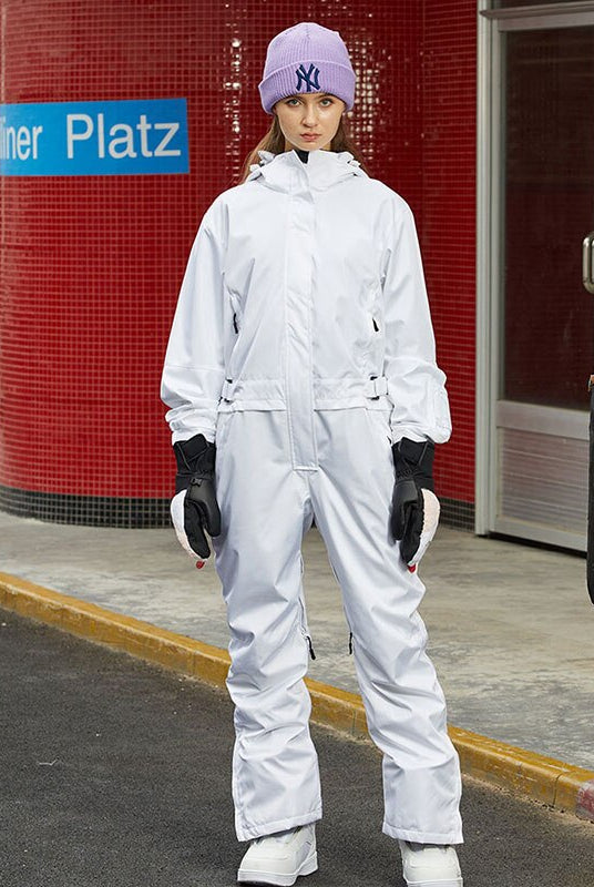 Ashore Shop Womens Ski Jumpsuits Waterproof Fabric Solid and Print Pattern Slip On and Go Ski Suits