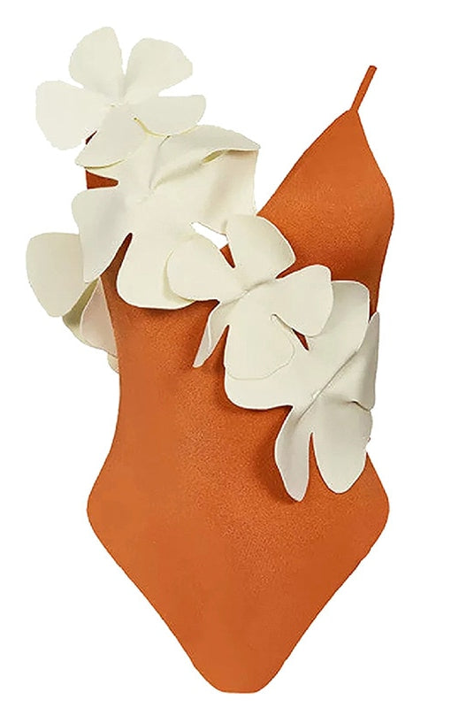 ASHORE SHOP 2023 New One Piece Swimsuit Female Sexy Floral Lace Up Swimwear Women Solid Bathing Suit Summer Beachwear Ruffle Swimming Suit