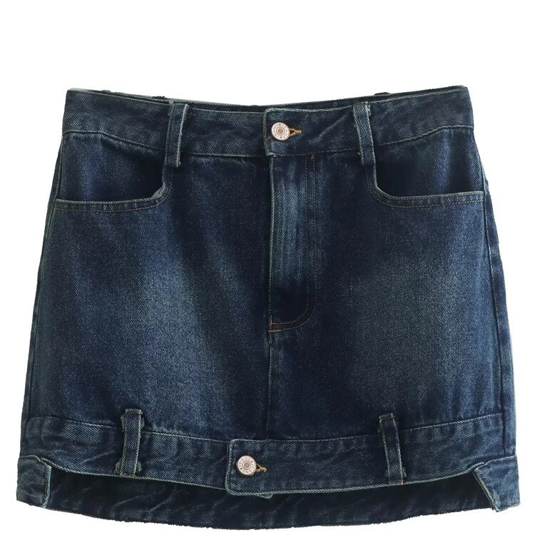 Blue Denim Skirts Woman High Waist Mini Skirt Women Streetwear Short Women's Skirts Casual Jean Skirt