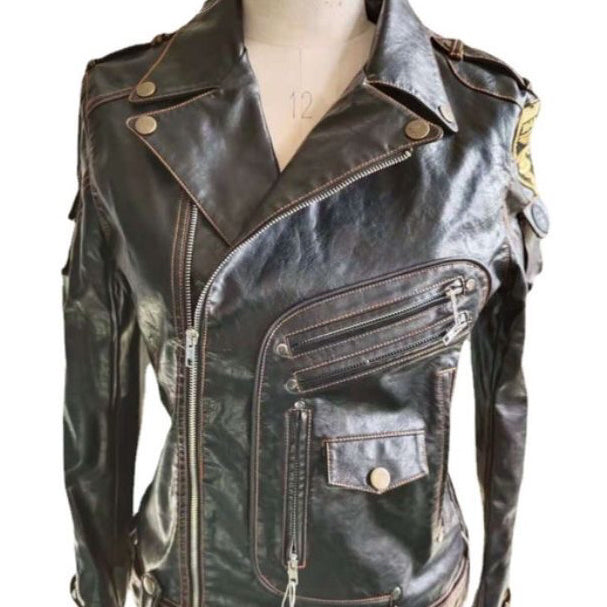 Men PU Leather Motorcycle Coat Jacket Spring Fall Top Slim Streetwear Gothic Moto Biker Punk Jackets