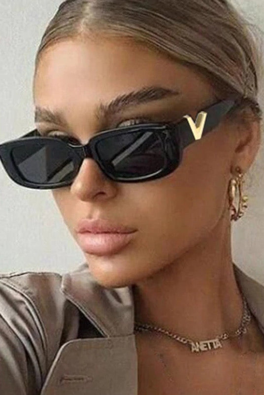 Retro Rectangle Sunglasses Women Vintage Small Frame Sun Glasses