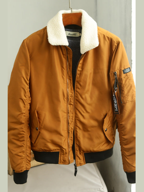 Autumn and winter Mens detachable fur collar jacket cotton coat