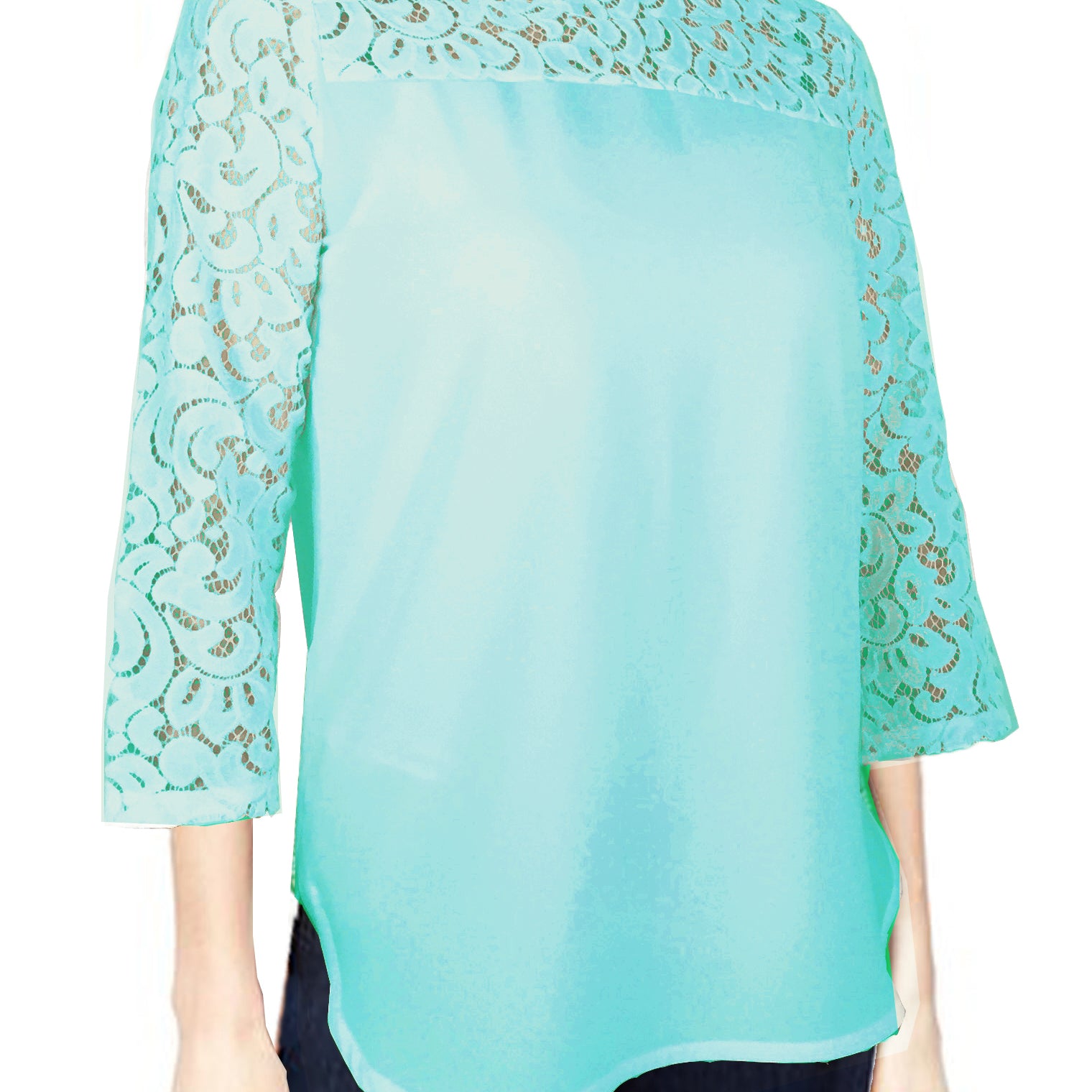 ASHORE WOMENS ELEGANT SHOULDER COTTON LACE TOPS