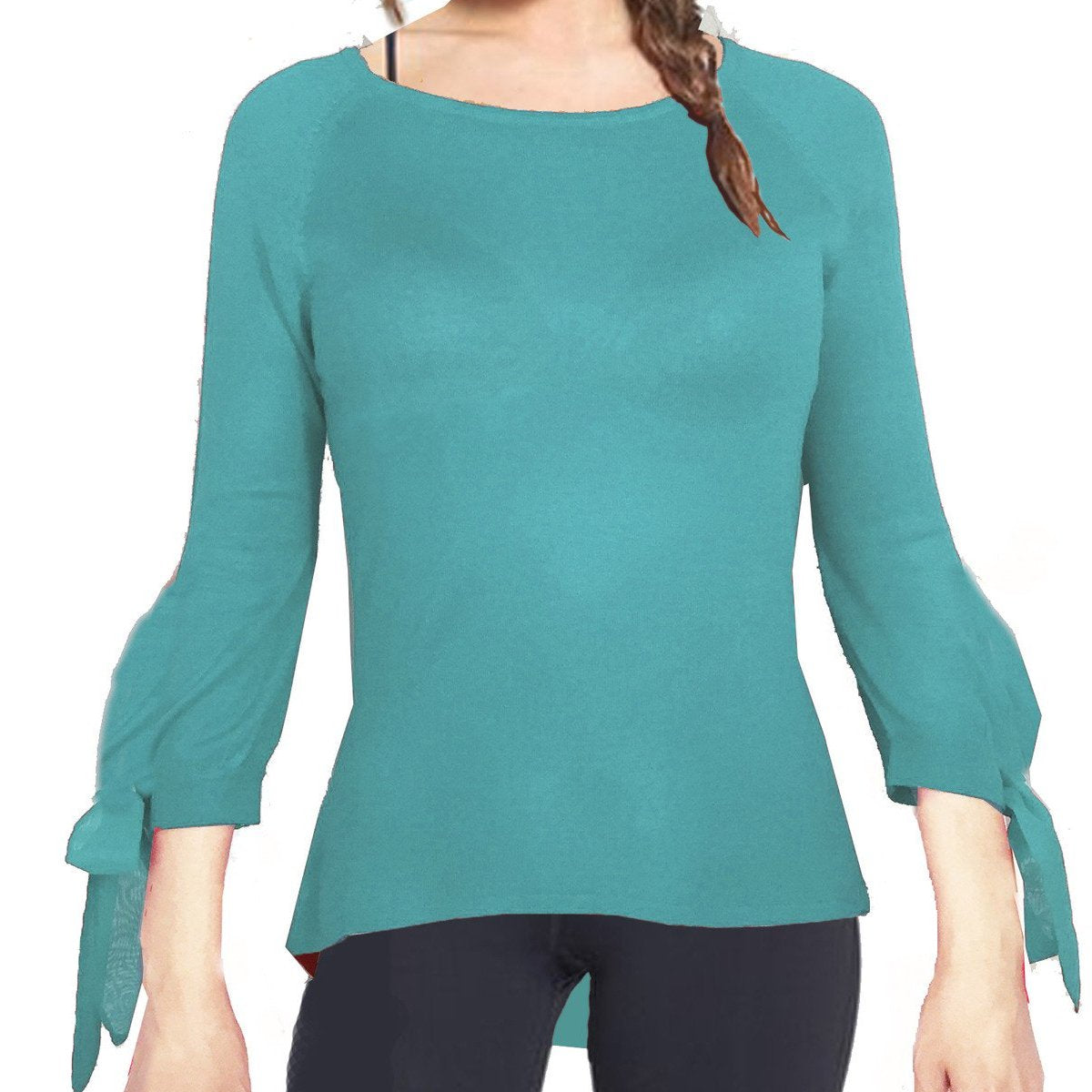 ASHORE WOMENS SLIM FIT FINE SWEATERS WITH BUBBLE CUFF