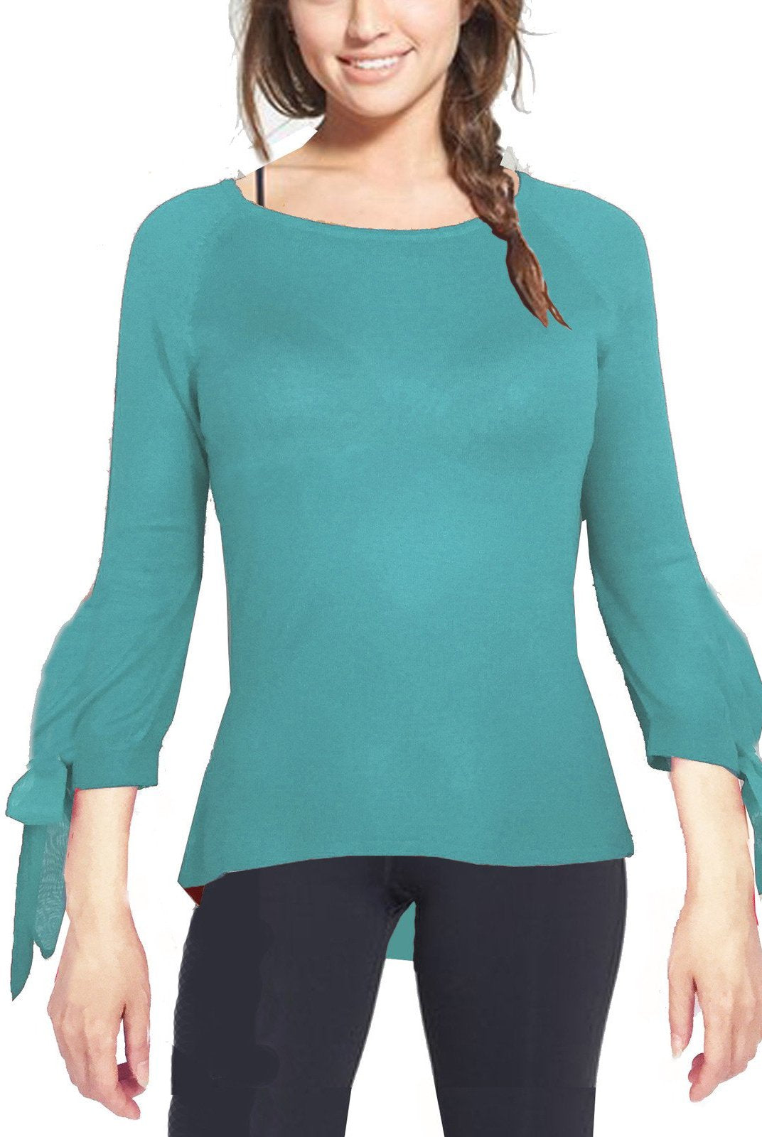 ASHORE WOMENS SLIM FIT FINE SWEATERS WITH BUBBLE CUFF