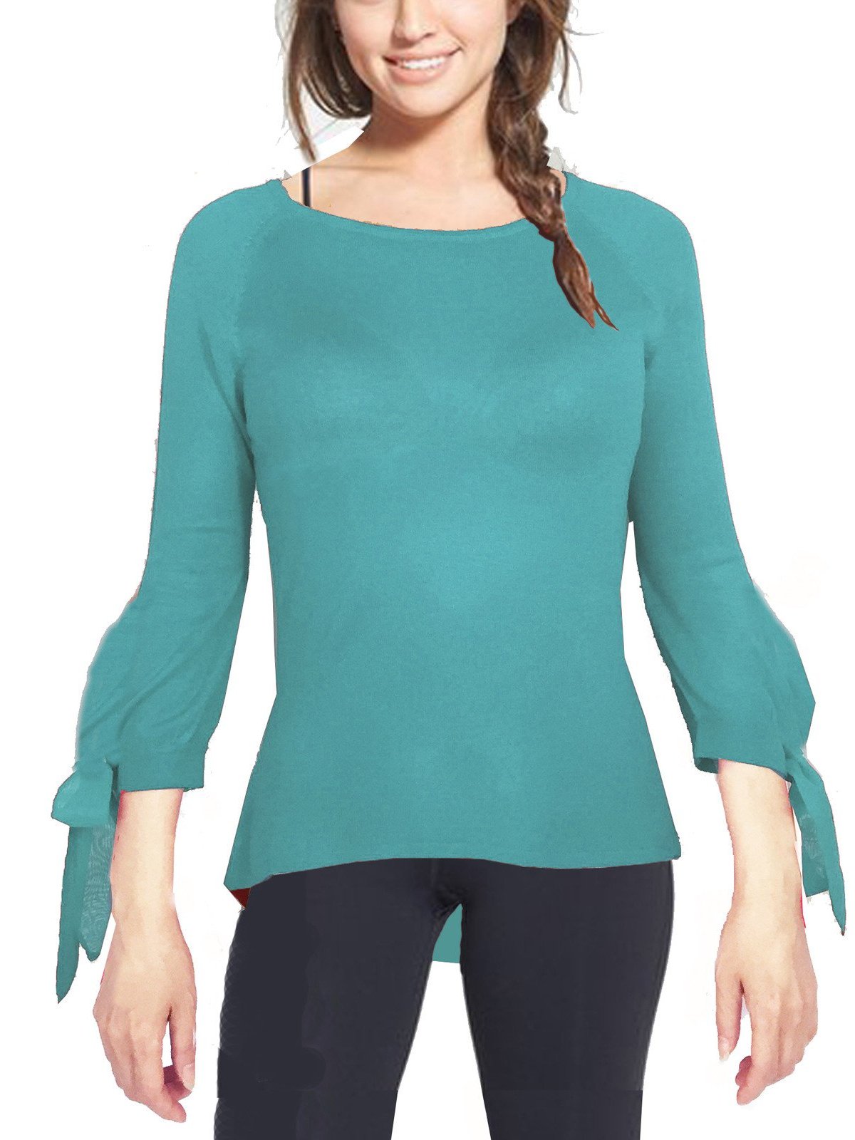 ASHORE WOMENS SLIM FIT FINE SWEATERS WITH BUBBLE CUFF