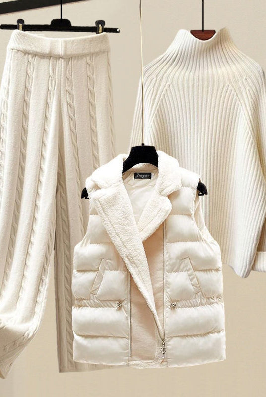 Ashore Shop Womens Winter Sweater and vest Sets 3pc 2pc sets Office Ladies