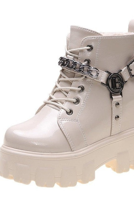 Ankle Boots Women Shoes 2022 Warm Plush Motorcycle Boots High Platform