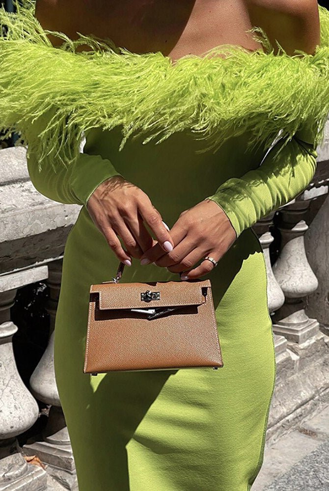 ASHORE SHOP Sexy Strapless Feather cocktail Dress Women Dress Green