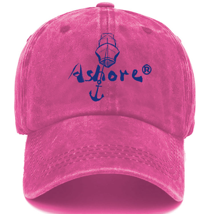 ASHORE Washed Baseball Hats Anchor Boat Ashore Marian Graphic Cotton Hats