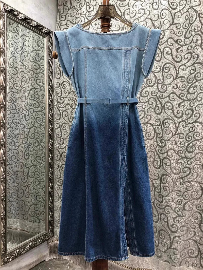 Ashore-boutique-100-percent-Cotton-Denim-Dress-2024-Summer-Designer-denim-dresses-5
