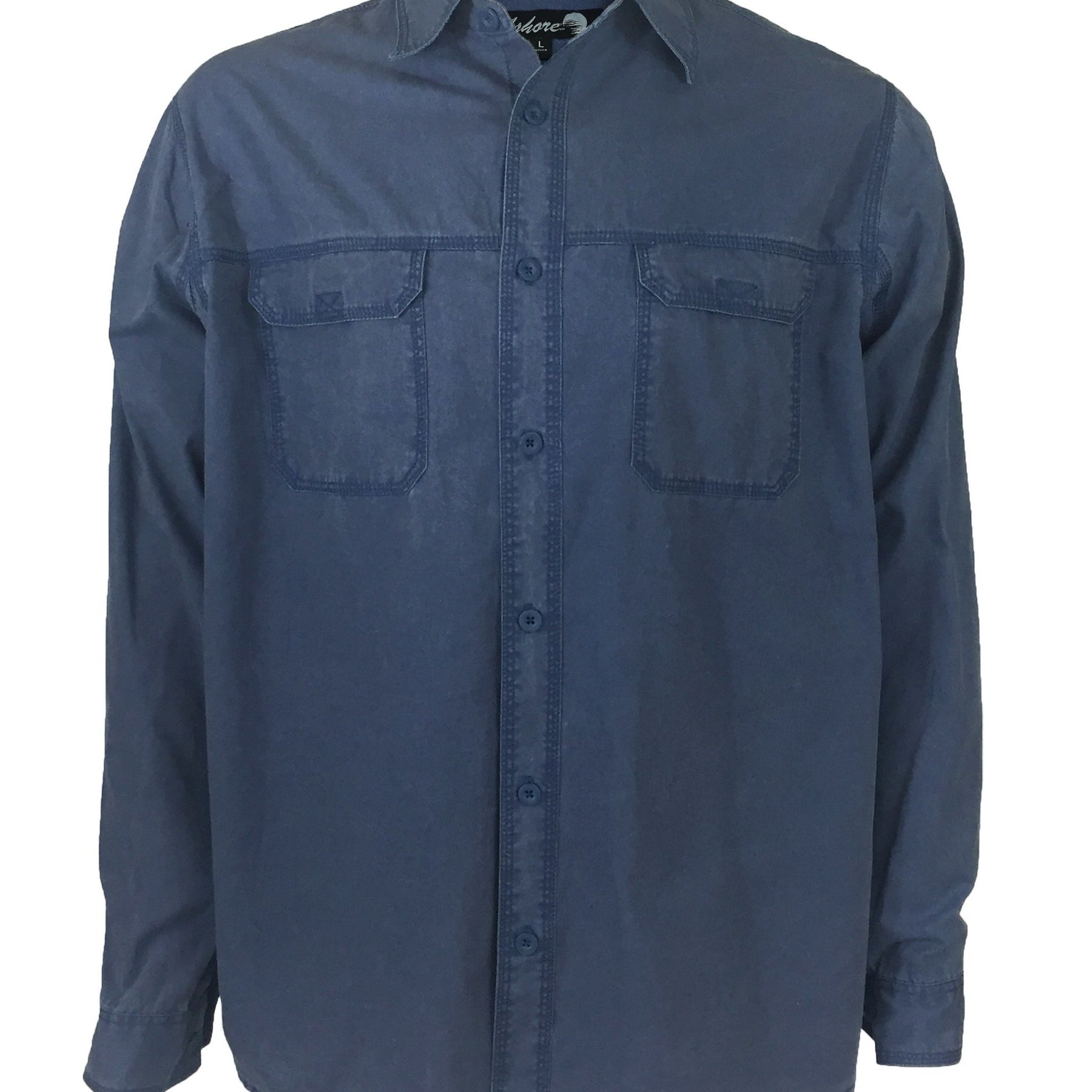 Camisa lisa de algodón resistente vintage lavada de alta calidad para hombre de ASHORE