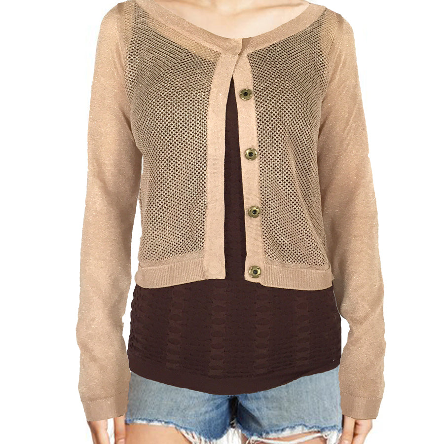 ASHORE WOMENS SPARKLING NET SHORT CARDIGANS