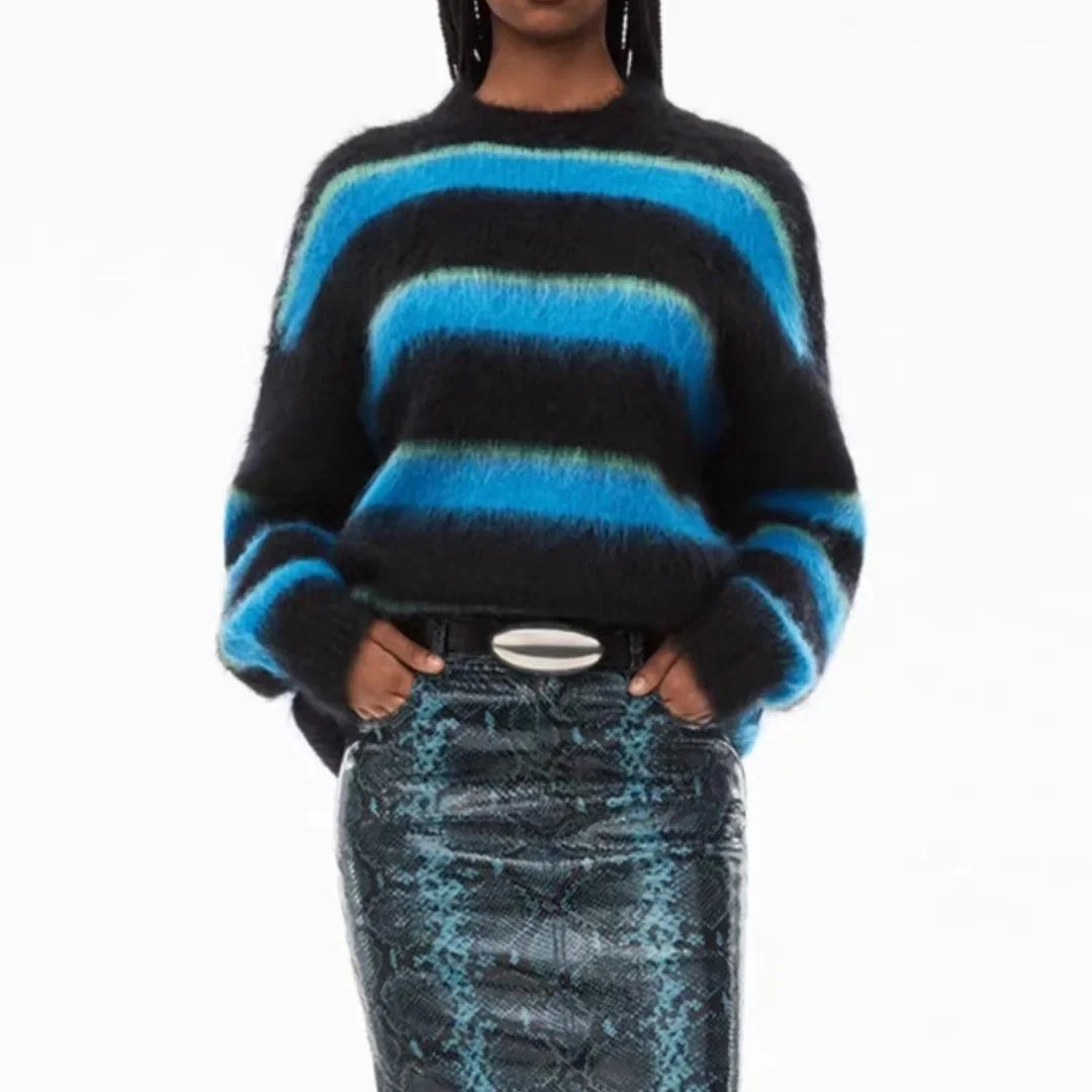 Ashoreshop-2024-New-Autumn-and-Winter-New-Contrast-Striped-Mohair-Loose-Knitted-Sweater-1
