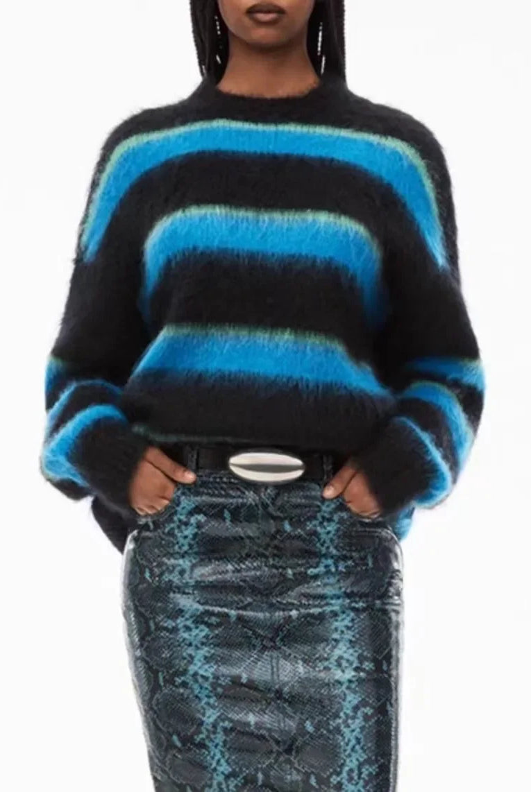 Ashoreshop-2024-New-Autumn-and-Winter-New-Contrast-Striped-Mohair-Loose-Knitted-Sweater-1